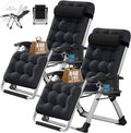 NAIZEA Zero Gravity Lawn Recliner Chairs, 2 Pack, Black