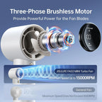 JISULIFE Handheld Turbo Fan, 5000mAh Rechargeable, 1-100 Speeds, Digital Display - Pro1S