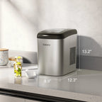 Galanz Portable Countertop Ice Maker, 26 lbs in 24 Hours, 9 Bullet Cubes in 9 Minutes, 2 Ice Sizes, 2.1 L, Retro Red