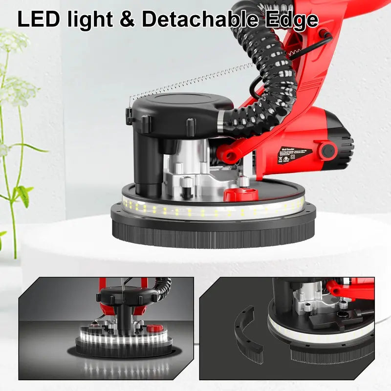 IMQUALI 750W Dustless Drywall Sander With 7 Variable Speeds, LED Light And Extension Pole