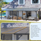 AECOJOY 14' x 10' Patio Gazebo With Roof, Dark - 168in x 120in x 98.4in
