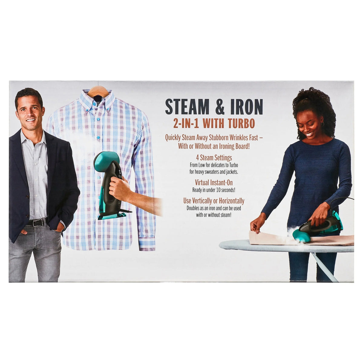 Conair Turbo ExtremeSteam 1875 Watt 2-in-1 Handheld Fabric Steamer and Iron, Black/Green - GS107