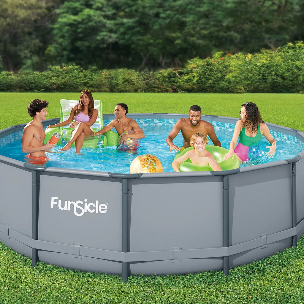 Funsicle Oasis Round Above-Ground Pool 14-ft x 42-in Gray