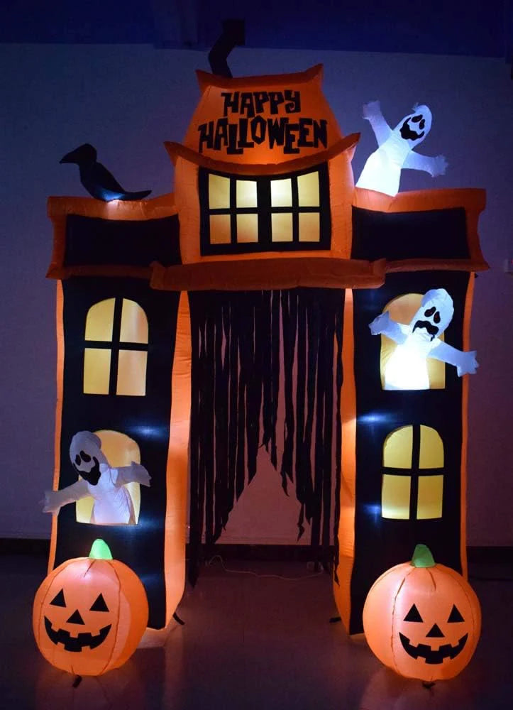 Sheerlund Products Haunted House Inflatable, Black, 120in H x 81in W x 41in D