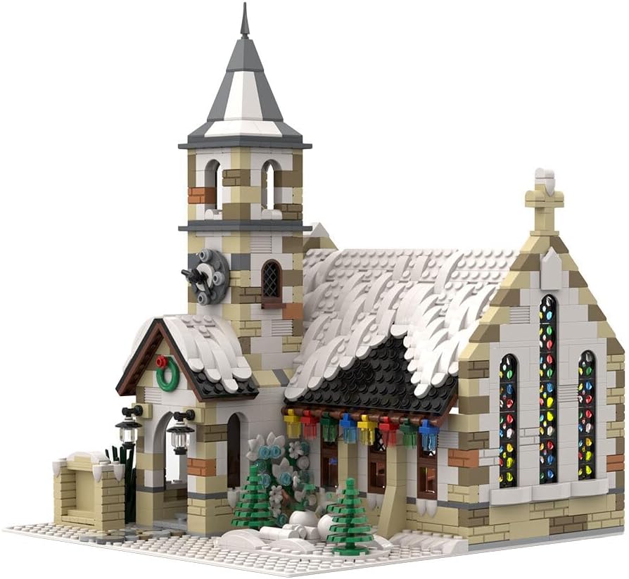 FILONA Christmas Country Church Building Block Kit, 1769 Pieces - MOC-147549