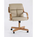 Caster Chair Company Frankie Swivel Bonded Leather Armchair, Desert Beige - C178