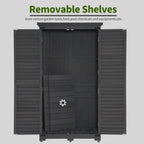 MCombo Tall Garden Wood Storage Shed, Brown - 1.52 x 2.85 ft