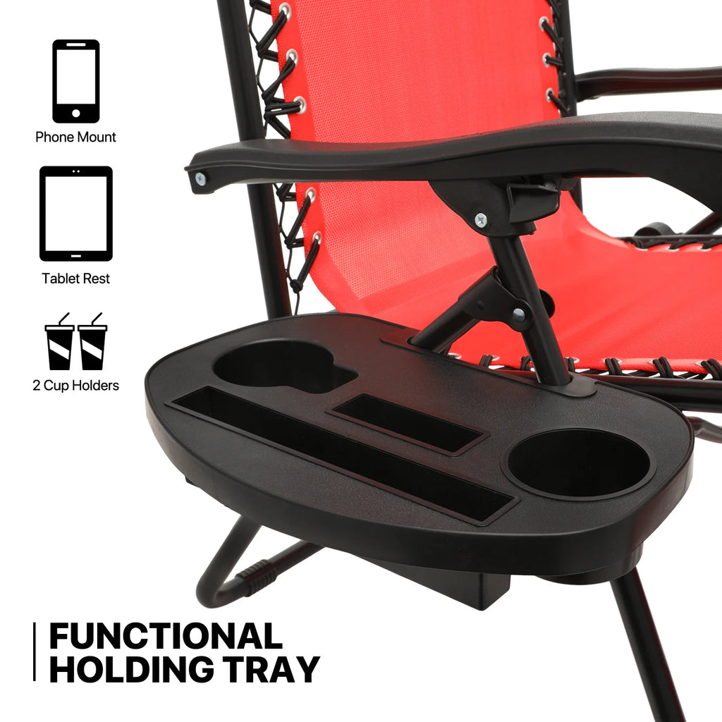 MoNiBloom Zero Gravity Reclining Chairs Set Of 2 With Canopy Shade And Headrest, Black - 330 lbs