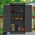 MCombo Tall Garden Wood Storage Shed, Brown - 1.52 x 2.85 ft