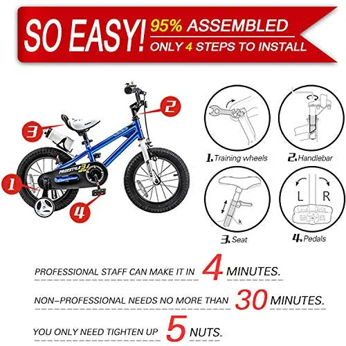 Royalbaby Kids Freestyle BMX Bicycle With Training Wheels And Kickstand
