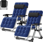 NAIZEA Zero Gravity Lawn Recliner Chairs, 2 Pack, Black