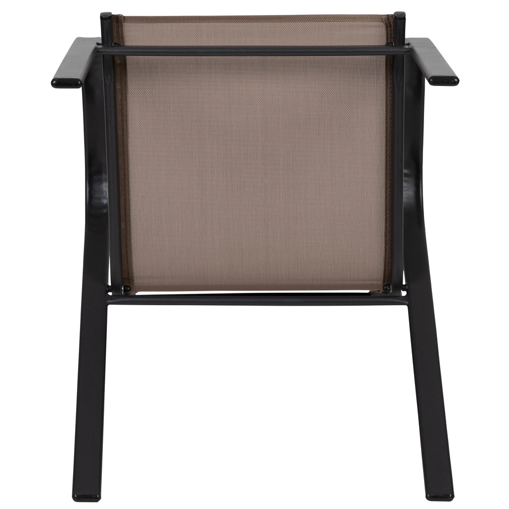 Emma + Oliver Outdoor Stack Chairs, Gray, 4 Pack, 21.25in W x 29in D x 36in H