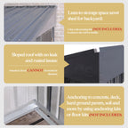 VEIKOUS Outdoor Lean-To Storage Shed 8' x 4', Grey