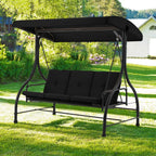AECOJOY 3-Person Steel Canopy Porch Swing Glider Hammock
