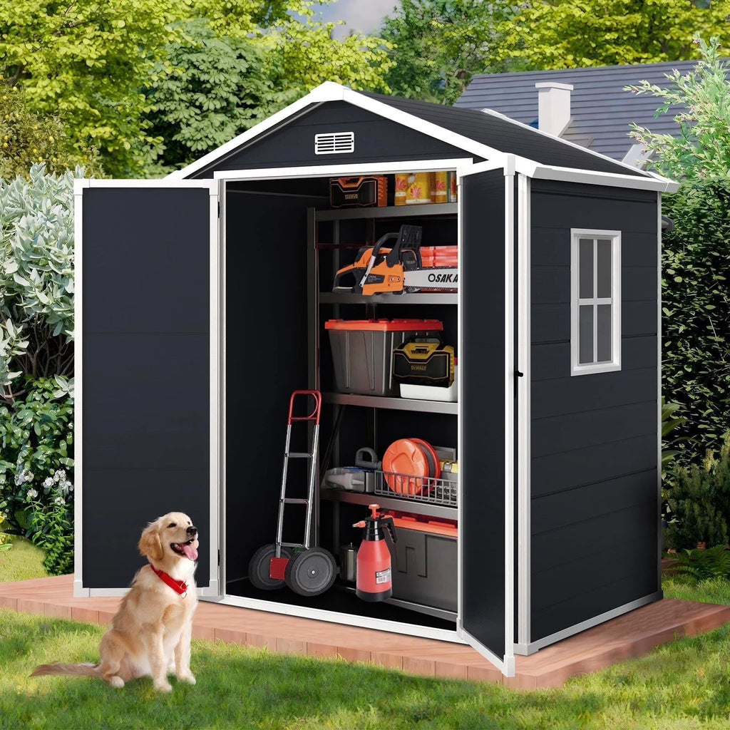 Enyopro Horizontal Resin Outdoor Storage Shed, 306Gal, 55.9in L x 29.52in W x 43.3in H
