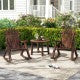Outdoor Adirondack Rocking Chair For Adults, Solid Fir Wood And Pine Wood, Brown/Natural