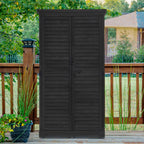 MCombo Tall Garden Wood Storage Shed, Brown - 1.52 x 2.85 ft