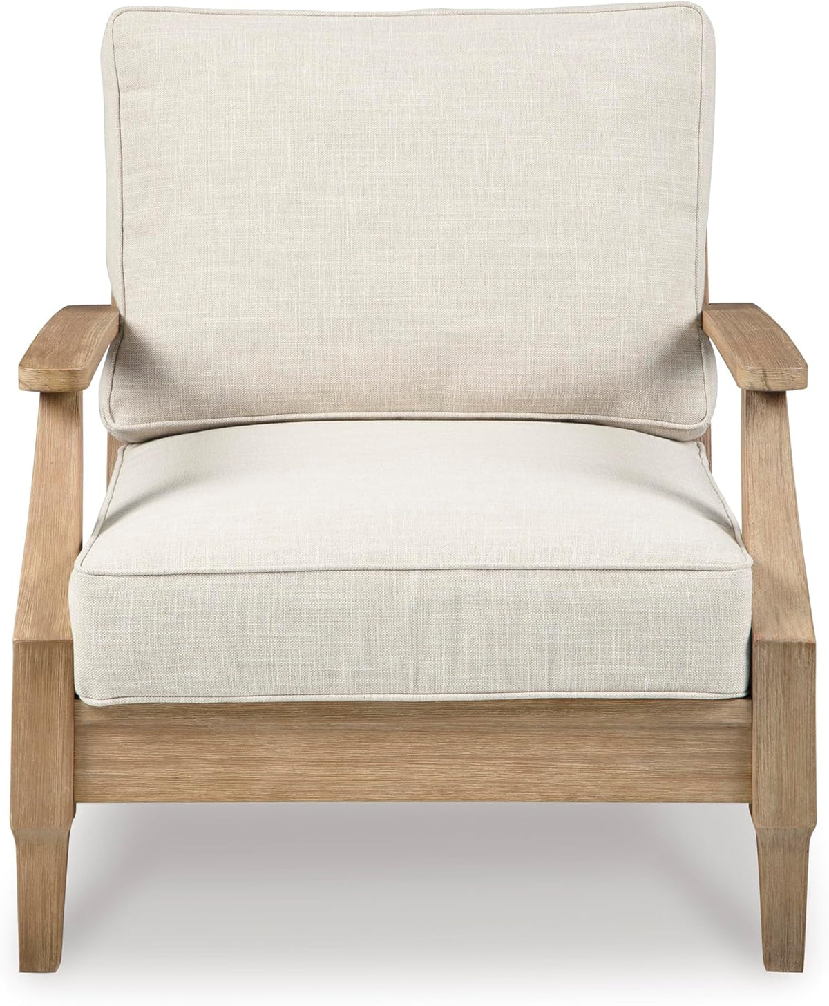 Signature Design by Ashley Clare View Outdoor Patio Eucalyptus Sofa With Cushions, Beige
