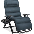 Best Choice Products Oversized Zero Gravity Folding Recliner With Removable Cushion And Side Tray - Fossil Gray
