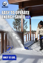 Wild Badger Power 40V Cordless Snow Shovel, 12in Brushless, 20 FT Throw, 8in Depth, 4.0Ah Battery And Fast Charger Included