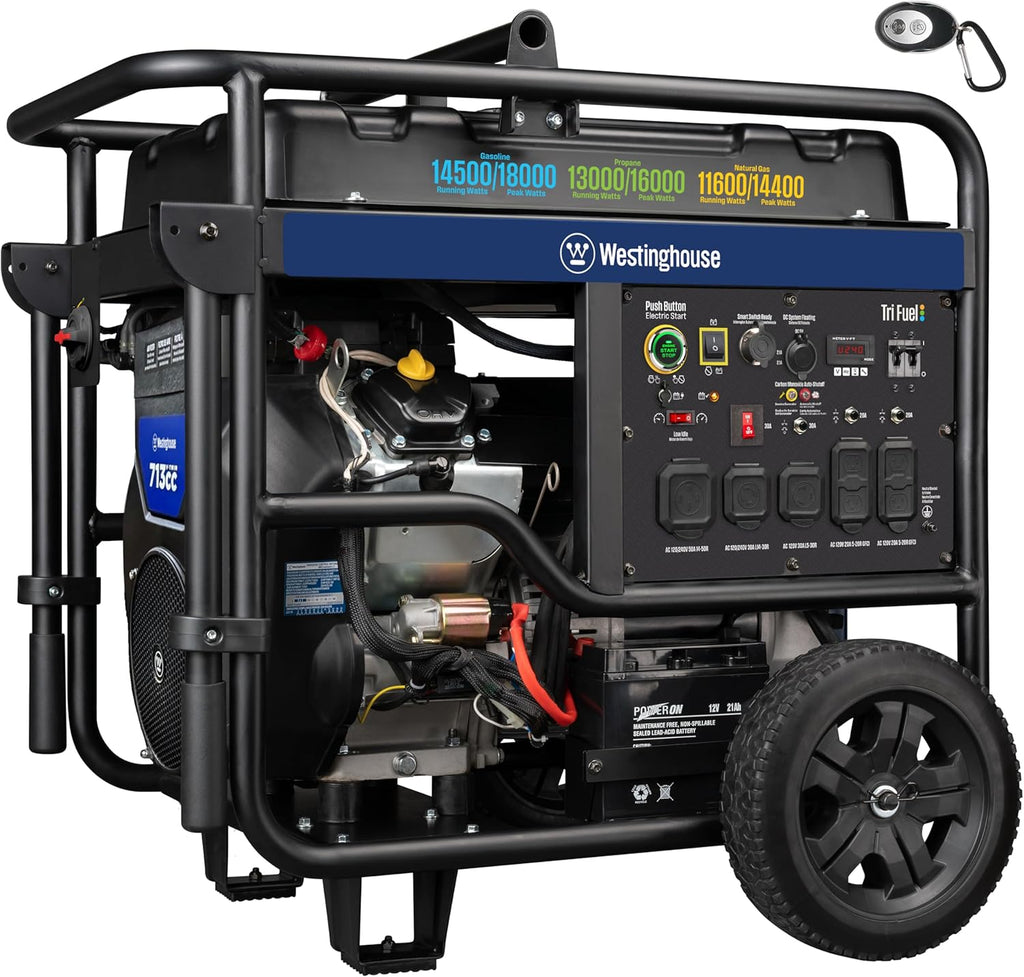 Westinghouse Tri-Fuel Portable Generator 18 000 Peak Watt - WGen14500TFc