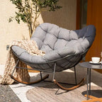 Indoor Outdoor Egg Freestyle Patio Rocking Chair With Cushion