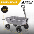 Gorilla Carts Utility Dump Wagon 6 Cubic Feet 1200 lb Capacity Black - GOR6PS