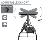 Arlopu 3-Person Outdoor Convertible Porch Swing Glider With Canopy