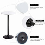 Round Bar-Height Bistro Pub Table With Metal Base And MDF Top, 23.8 x 23.8 x 39.5 Inch