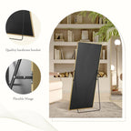 Full-Length Floor Mirror With Stand, Aluminum Alloy Frame - 71x30