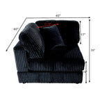 6-Piece Corduroy Upholstered L-Shaped Modular Sectional Sofa