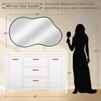 Asymmetrical Irregular Wall Mirror, 20x36, 24x36, Or 26x46, Gold, Black, Or Silver