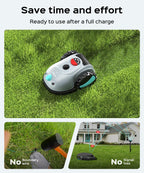 YARDCARE Robot Lawn Mower With HD Vision Navigation, 6.3-In Cutting Width - V100