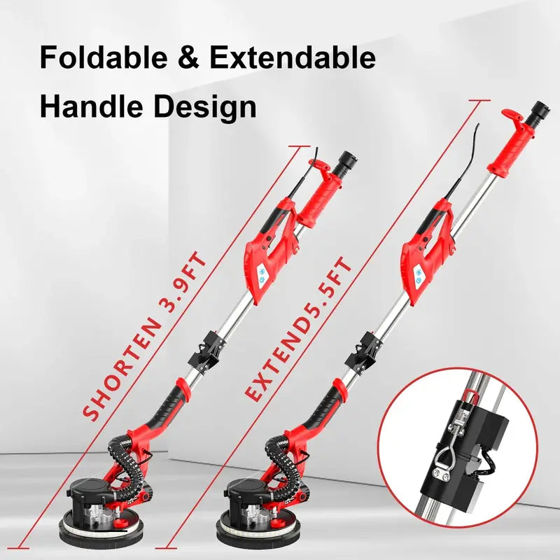 IMQUALI 750W Dustless Drywall Sander With 7 Variable Speeds, LED Light And Extension Pole