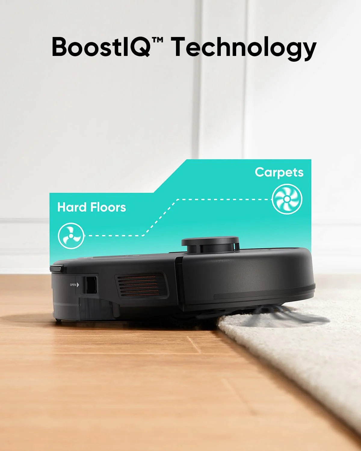 eufy Robot Vacuum, 5,000 Pa Suction, iPath Laser Navigation, Black, 12.8in x 13in x 4in - T2267111