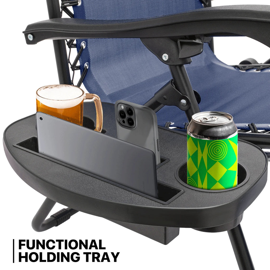 MoNiBloom Zero Gravity Reclining Chairs Set Of 2 With Canopy Shade And Headrest, Black - 330 lbs