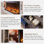 Farmhouse Electric Fireplace TV Stand For TVs Up To 80 Inches - 70W x 16D x 32H