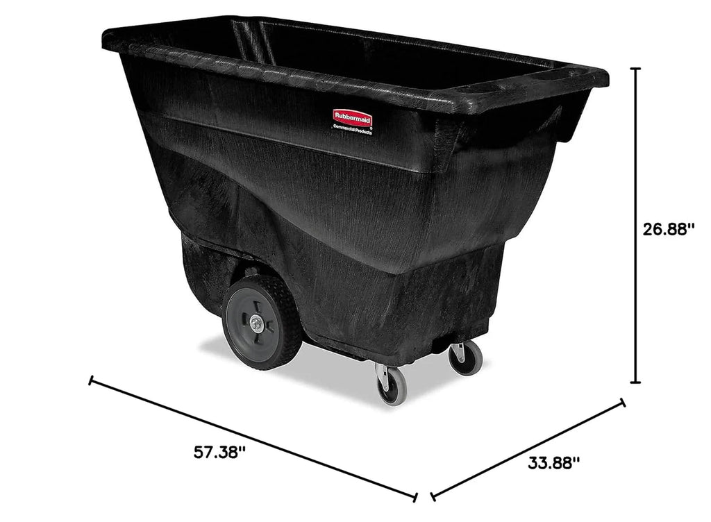 Rubbermaid Commercial Products Tilt Dump Truck, 450lb Capacity, 1/2 Cubic Yard, Black
