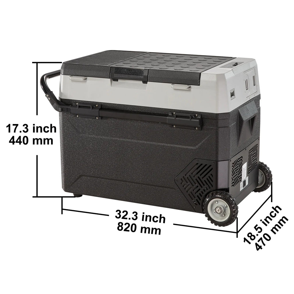 VEVOR Dual-Zone Car Refrigerator Freezer, 48QT - T45K