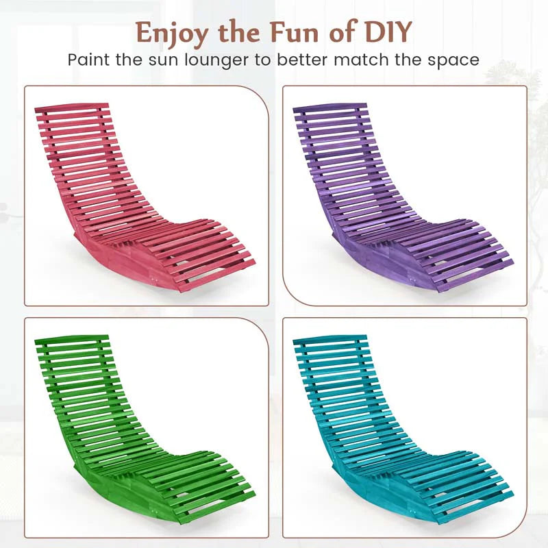 Acacia Wood Outdoor Patio Rocking Chair With Widened Slatted Seat And High Back