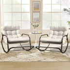 Oversized Outdoor Rocking Lounge Chair With Water-Resistant Cushions, 450 lbs Capacity