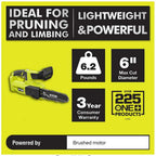 RYOBI ONE+ 18V 8 in Battery Pruning Chainsaw