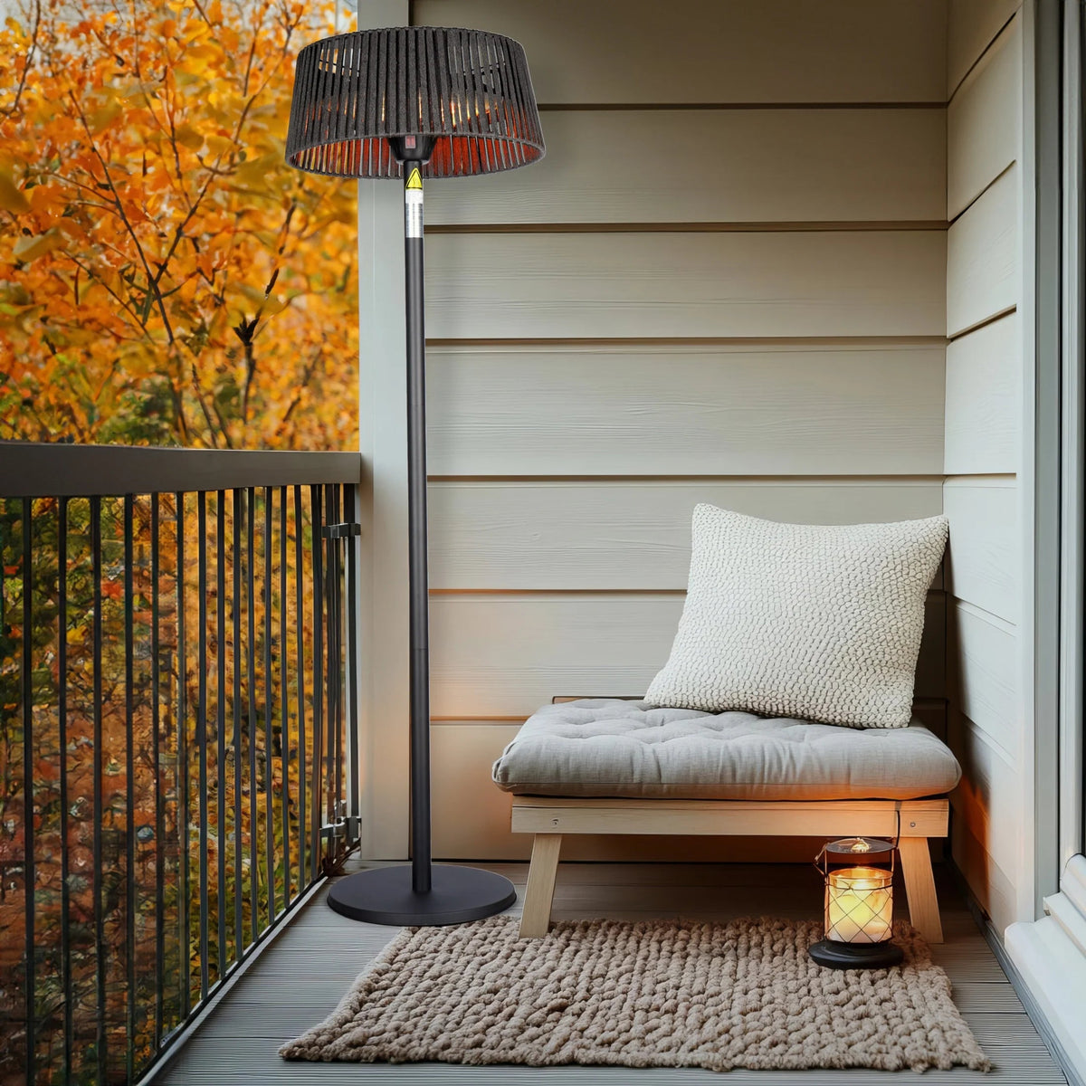 Better Homes & Gardens Electric Outdoor Patio Heater - Black Floor Lamp