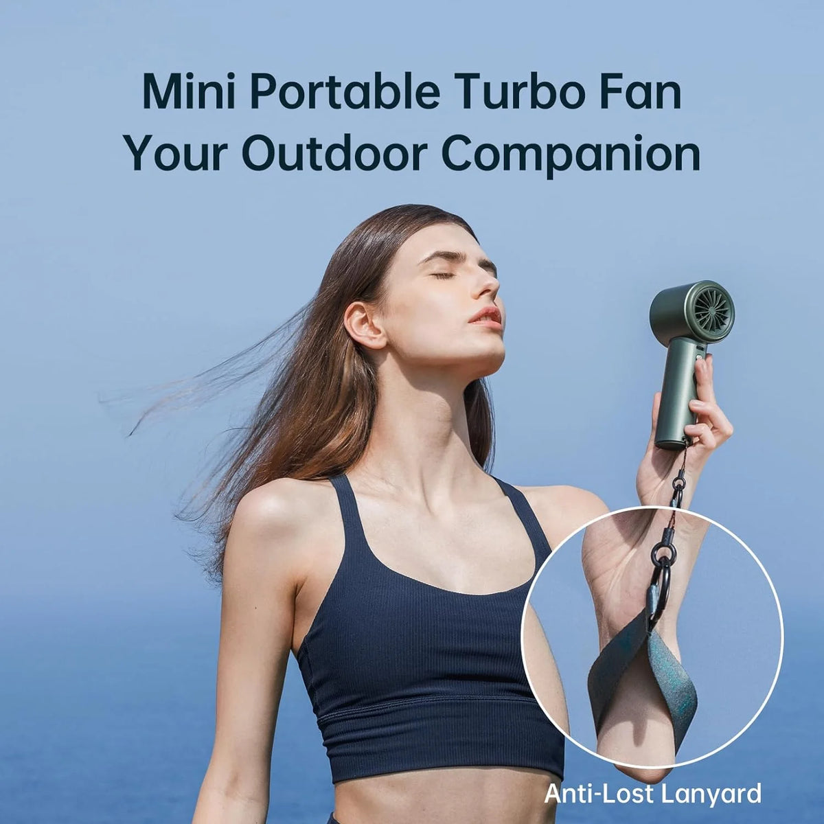 JISULIFE Handheld Turbo Fan, 5000mAh Rechargeable, 1-100 Speeds, Digital Display - Pro1S