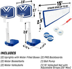 GoSports Splash Hoop 2-in-1 Pool Basketball & Volleyball Game Set - BB-SP-PRO-FULLCOURT