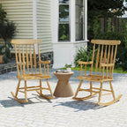 Costway Rubber Wood Rocking Chair, White, 22 x 32 x 44 in, 300 lbs