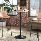 Round Bar-Height Bistro Pub Table With Metal Base And MDF Top, 23.8 x 23.8 x 39.5 Inch