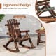 Outdoor Adirondack Rocking Chair For Adults, Solid Fir Wood And Pine Wood, Brown/Natural