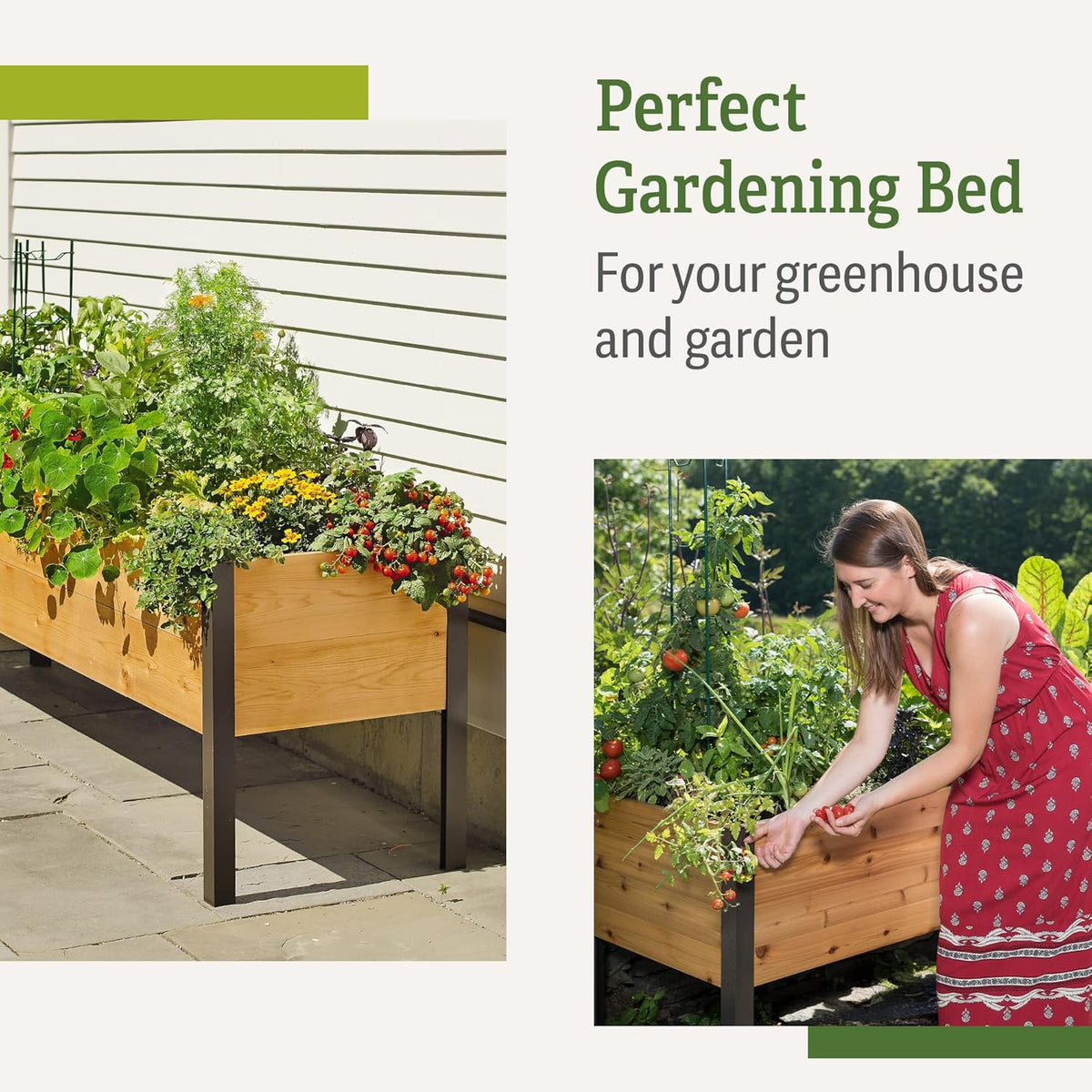 Gardener's Supply Company Elevated Cedar Raised Garden Bed, 2 ft x 8 ft, 29 in High