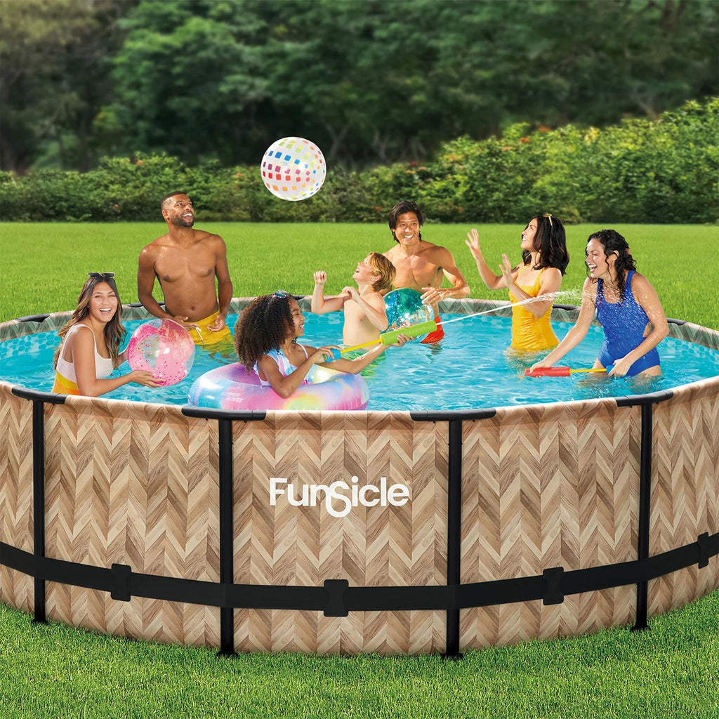 Funsicle Oasis Round Above-Ground Pool 14-ft x 42-in Gray